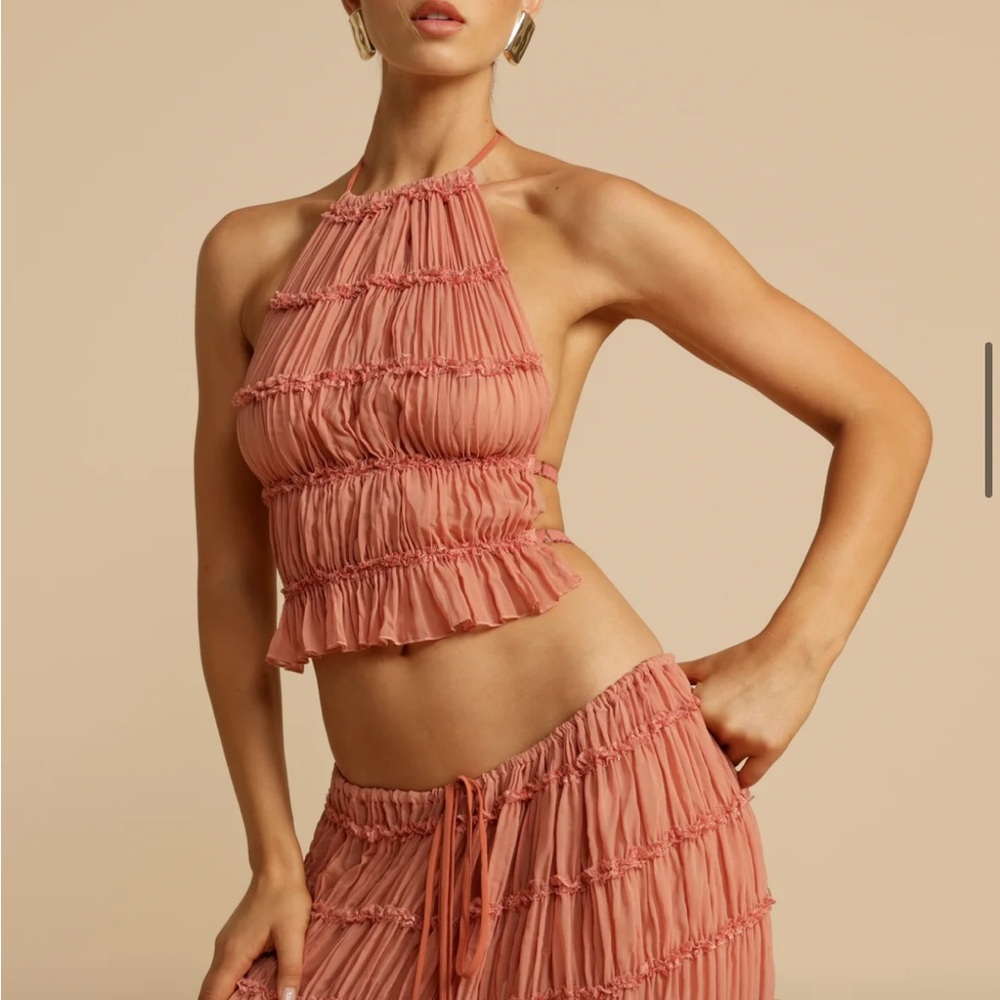 Arcina Ori Juliette halter top and skirt set size small in peach SOLD OUT
